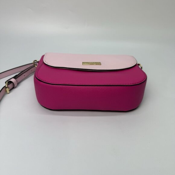 Trina Turk ColorBlock Crossbody Purse‎ Bag Light Pink Fuchsia Metal Chain - Picture 5 of 16